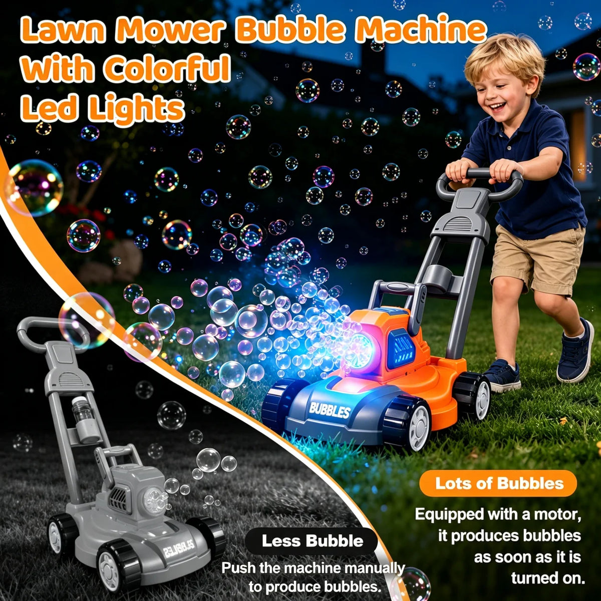 Electric Bubble Lawn Mower For Children And Toddlers