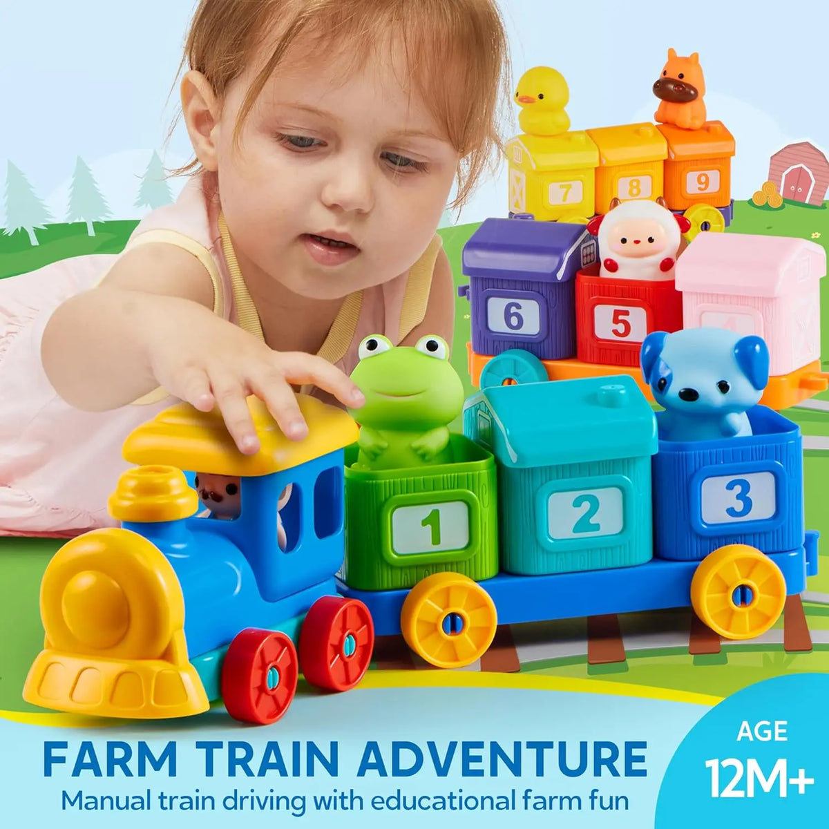 Joyfy Learning Farm Train Counting Matching Sorting Puzzle Toy
