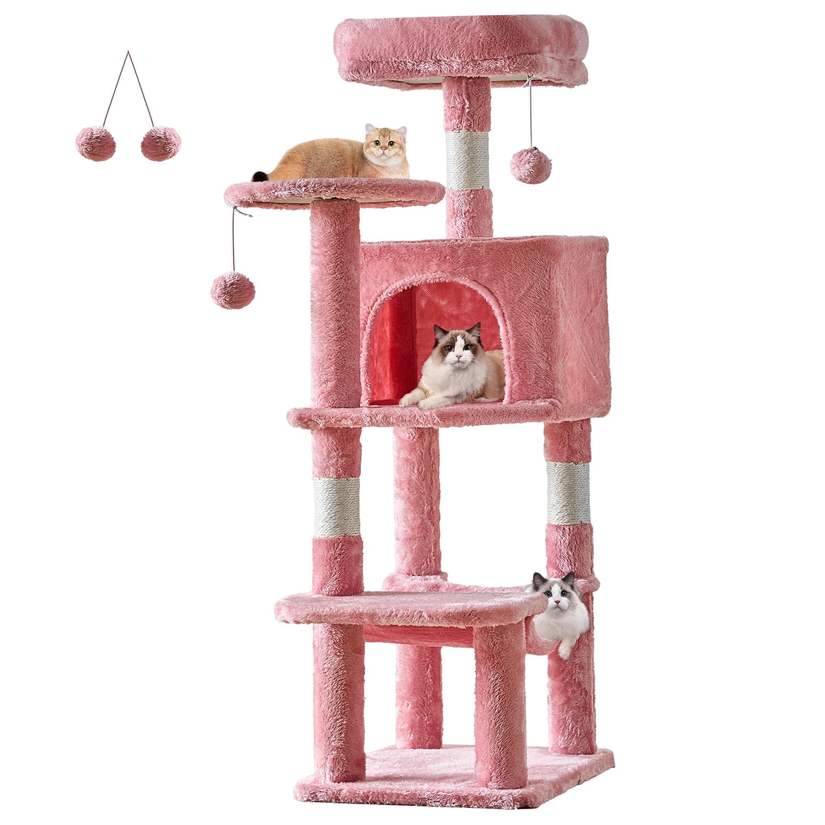 JHK Four Tier Sisal Cat Tree With Sturdy Climbing Tower