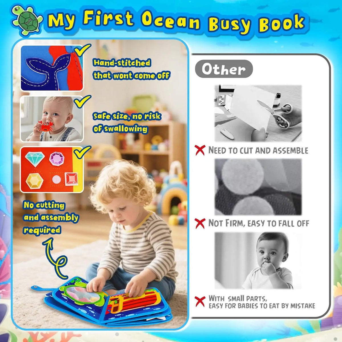 Baby Felt Busy Board Cloth Book Early Education Development