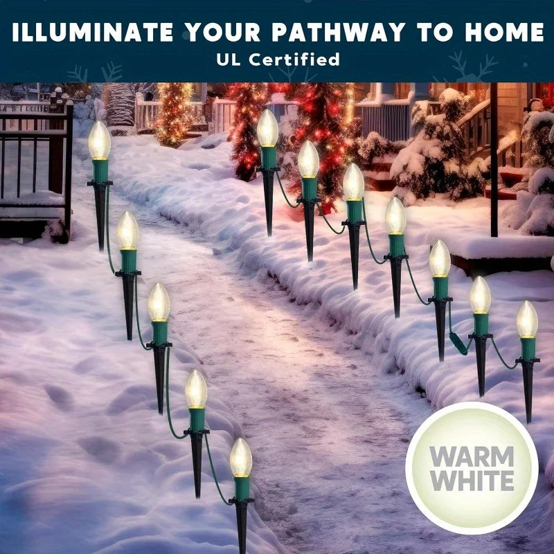 Joyfy C9 Christmas Pathway Lights Outdoor Holiday Walkway Decor