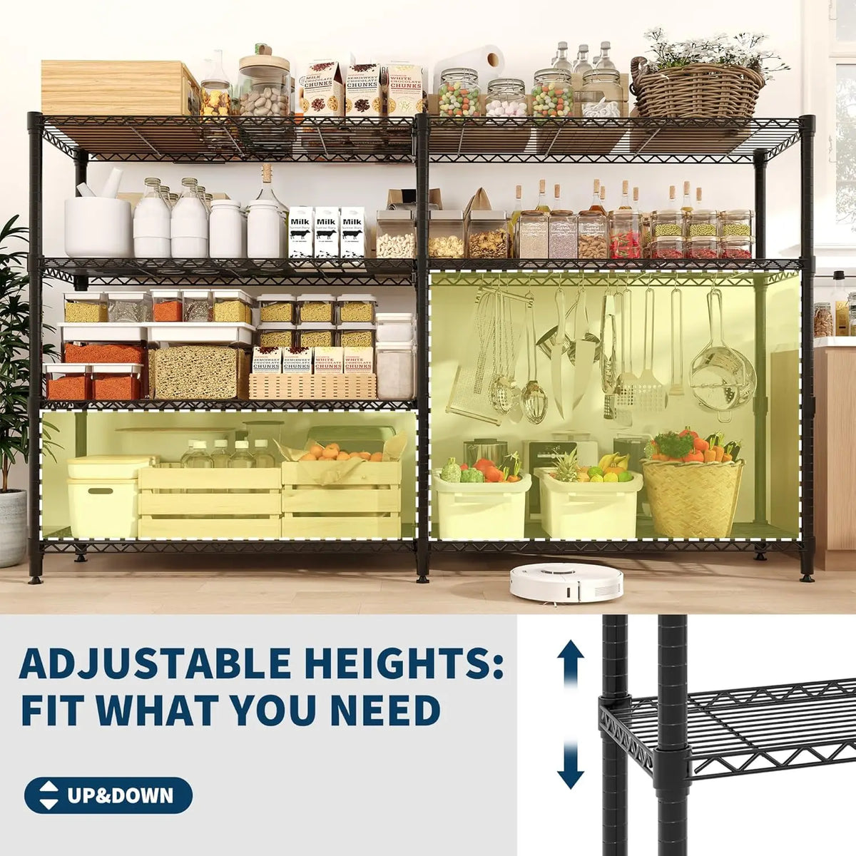 Twister Ck Heavy Duty Metal Storage Shelves Adjustable Folding Rack