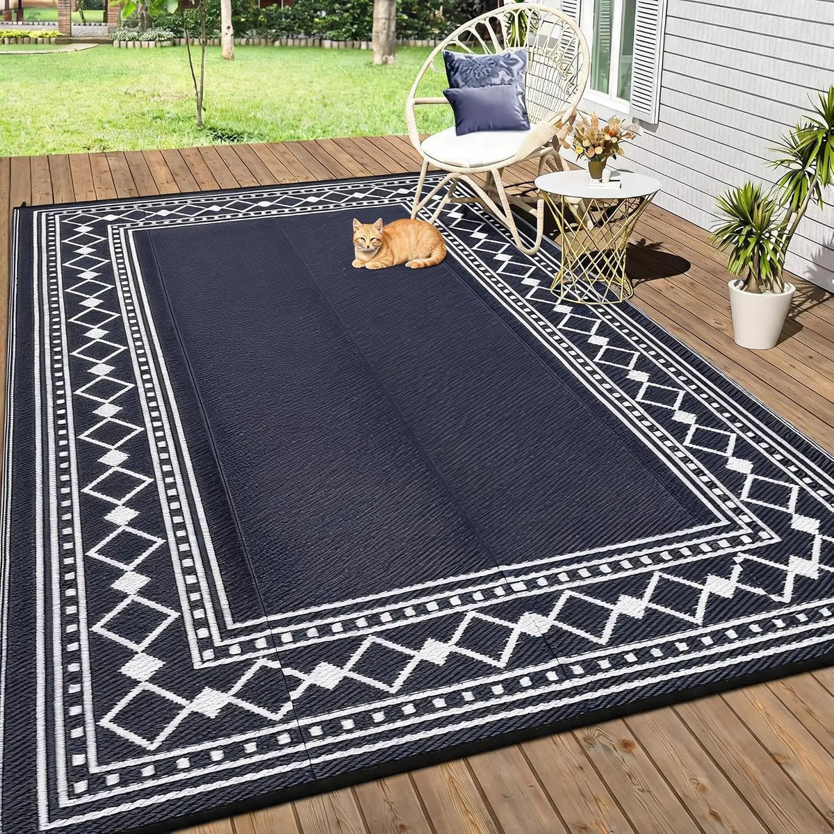 Garvee Waterproof Flocking Area Rug For Modern Home Decor