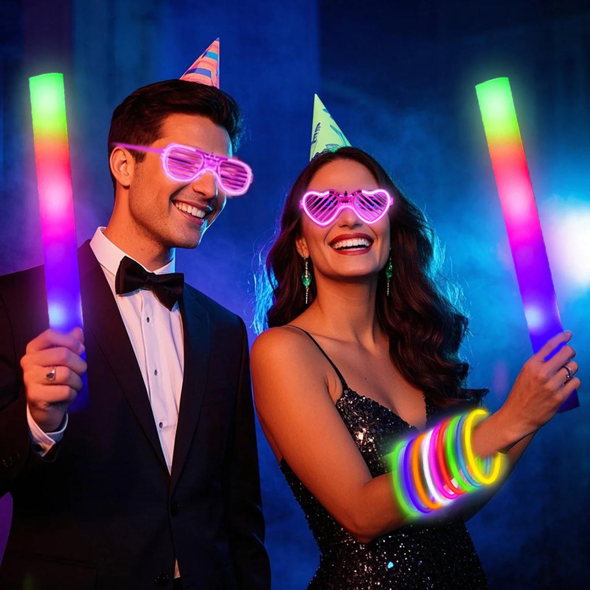 168pcs/Set Glow Party Kit, Including 12 LED Glasses, 16 Foam Glow Sticks, 40 Finger Lights, 100 Glow Sticks, Suitable for Wedding