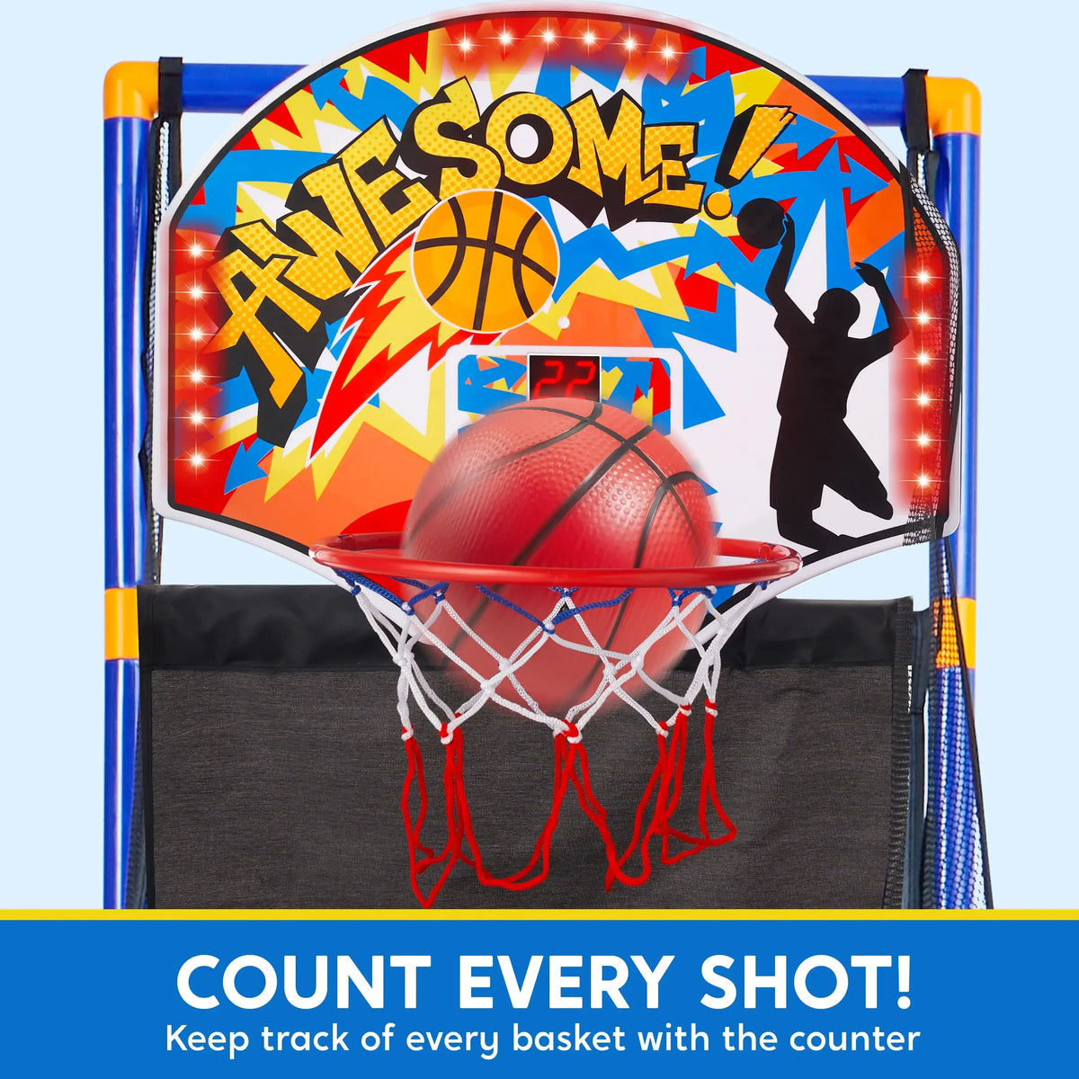 Joyfy Led Scoring Basketball Arcade Game With Adjustable Hoop