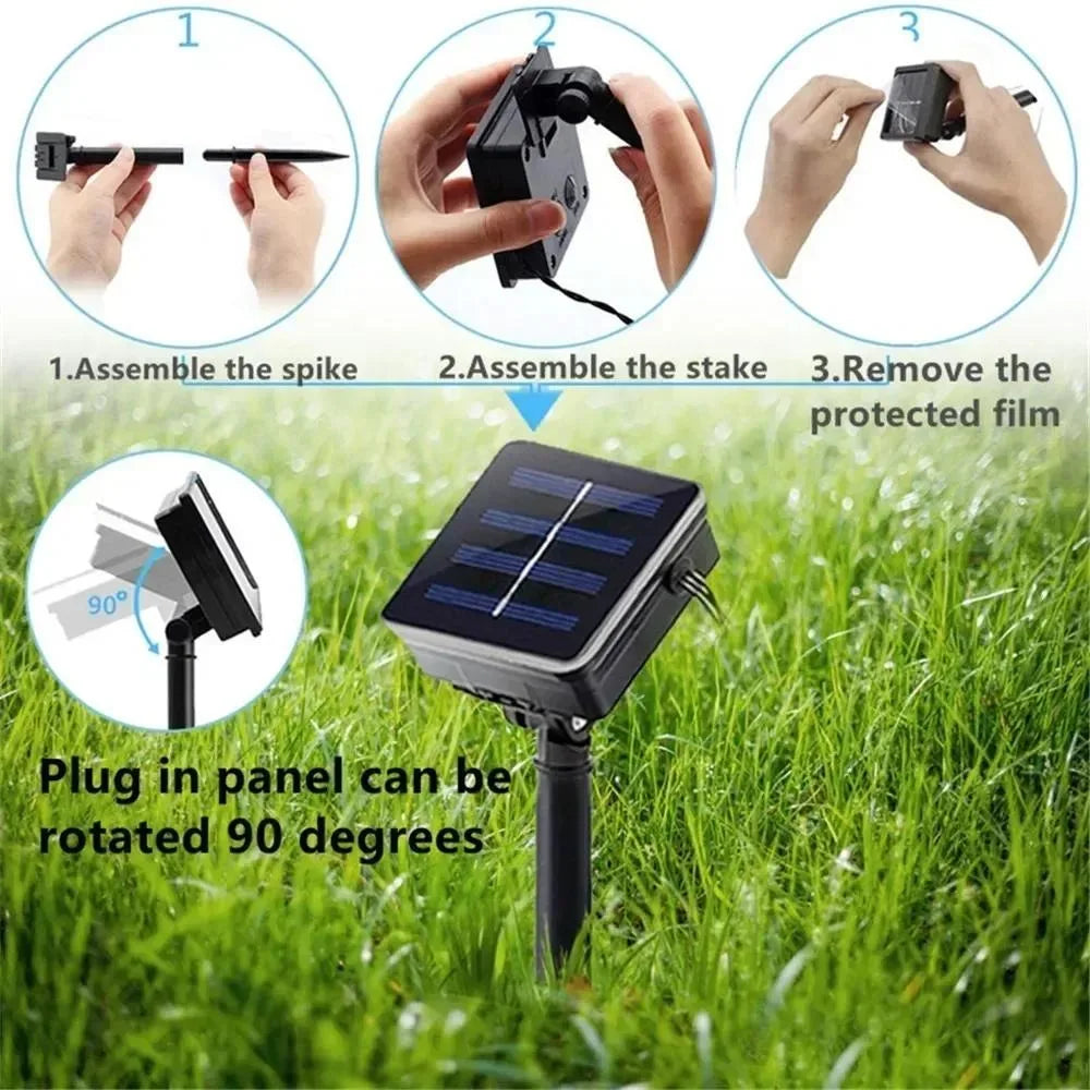 Christmas 100 LED Solar String Light Waterproof Copper Wire Fairy Lights Garden Part
