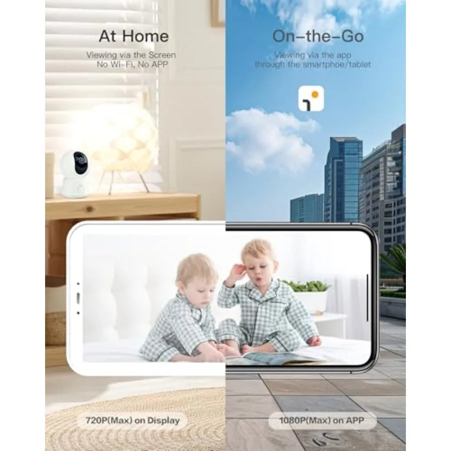 WiFi Baby Camera Monitor, 5-inch Screen, Smartphone App, Motion Tracking, Timed Detection, Encrypted Connection, Super Night Vi