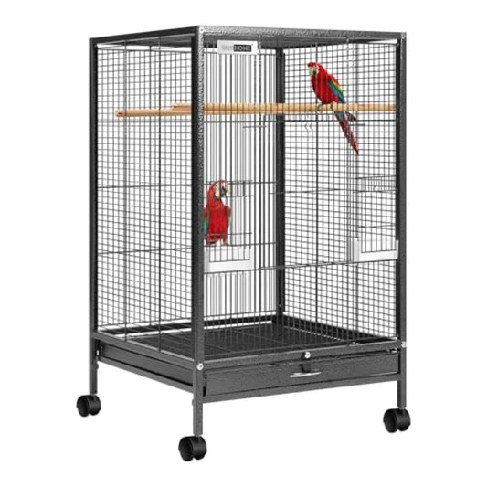 Wrought Iron Bird Cage With Rolling Stand For Small Birds