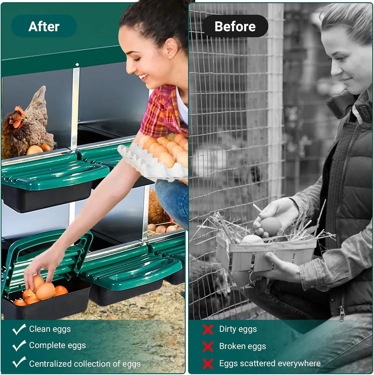 Garvee Galvanized Chicken Nesting Box for Comfortable Egg Laying