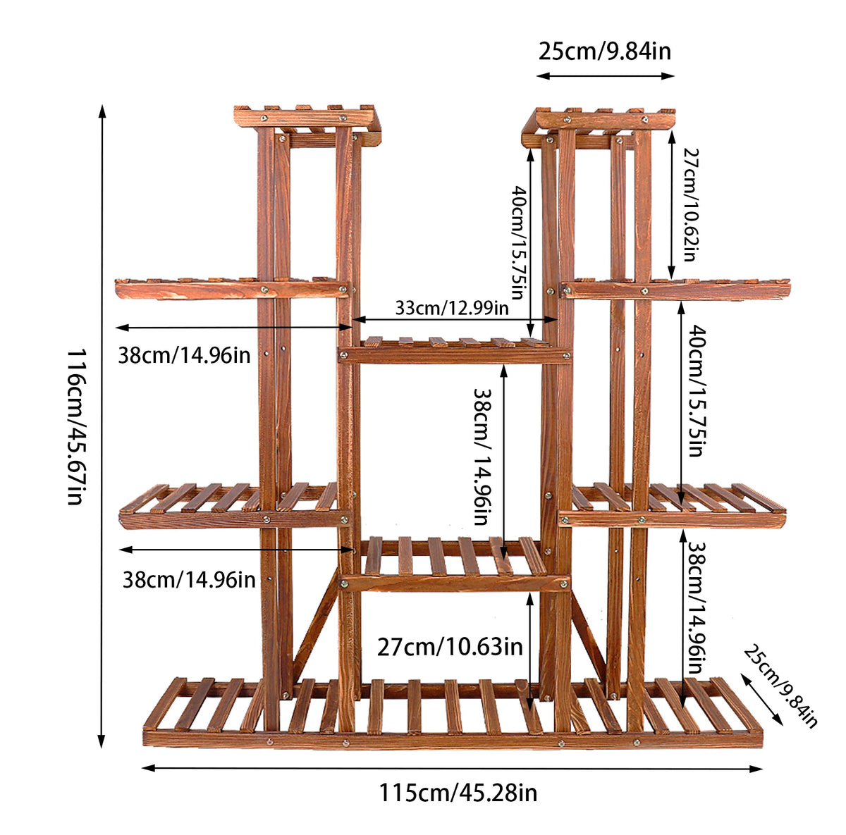 Wisfor Wood Tiered Plant Stand For Indoor And Outdoor Decor
