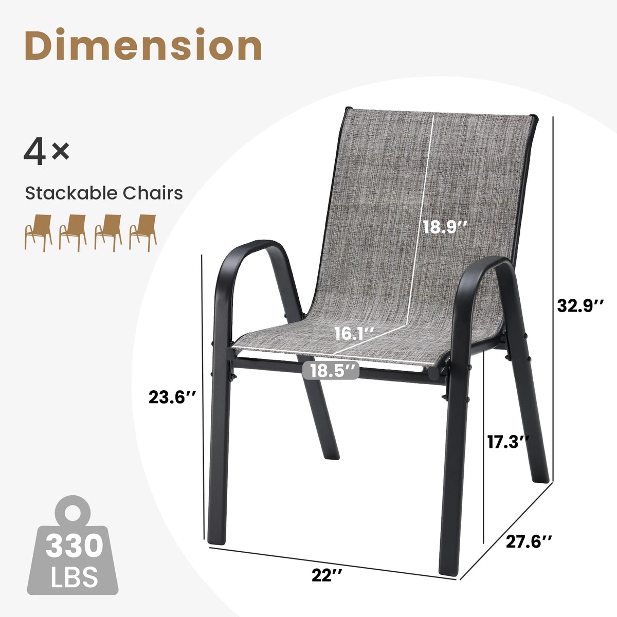 Professional Metal Outdoor Dining Set With Six Chairs For Patio