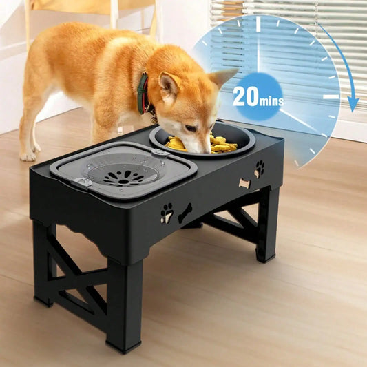 Adjustable Height Raised Dog Bowl Stand With Non Slip Feet
