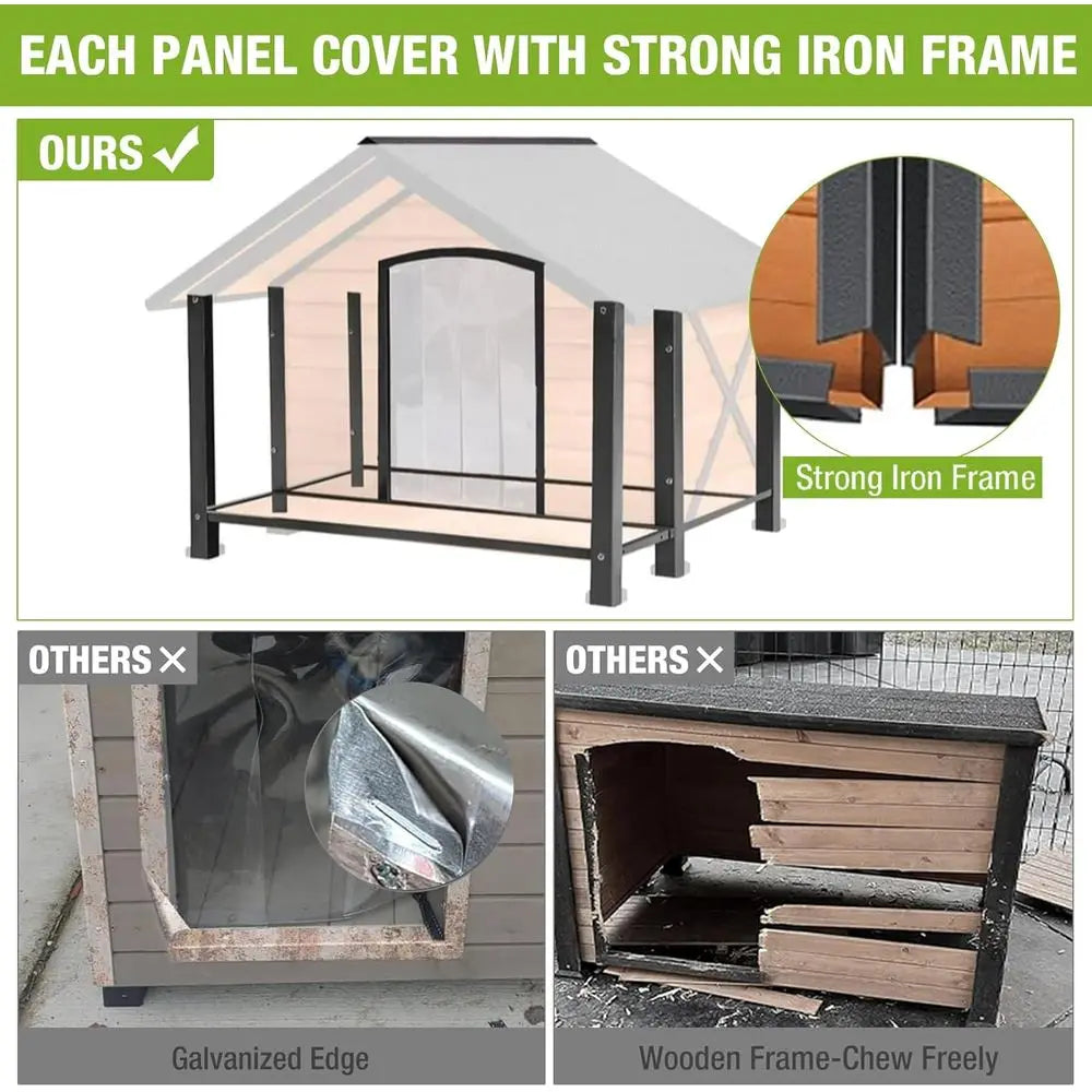 Modern All Weather Metal And Wood Dog House For Pets