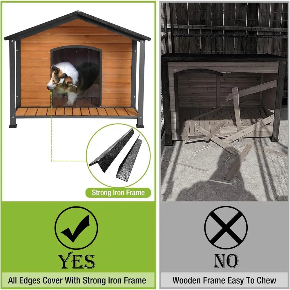 Modern All Weather Metal And Wood Dog House For Pets