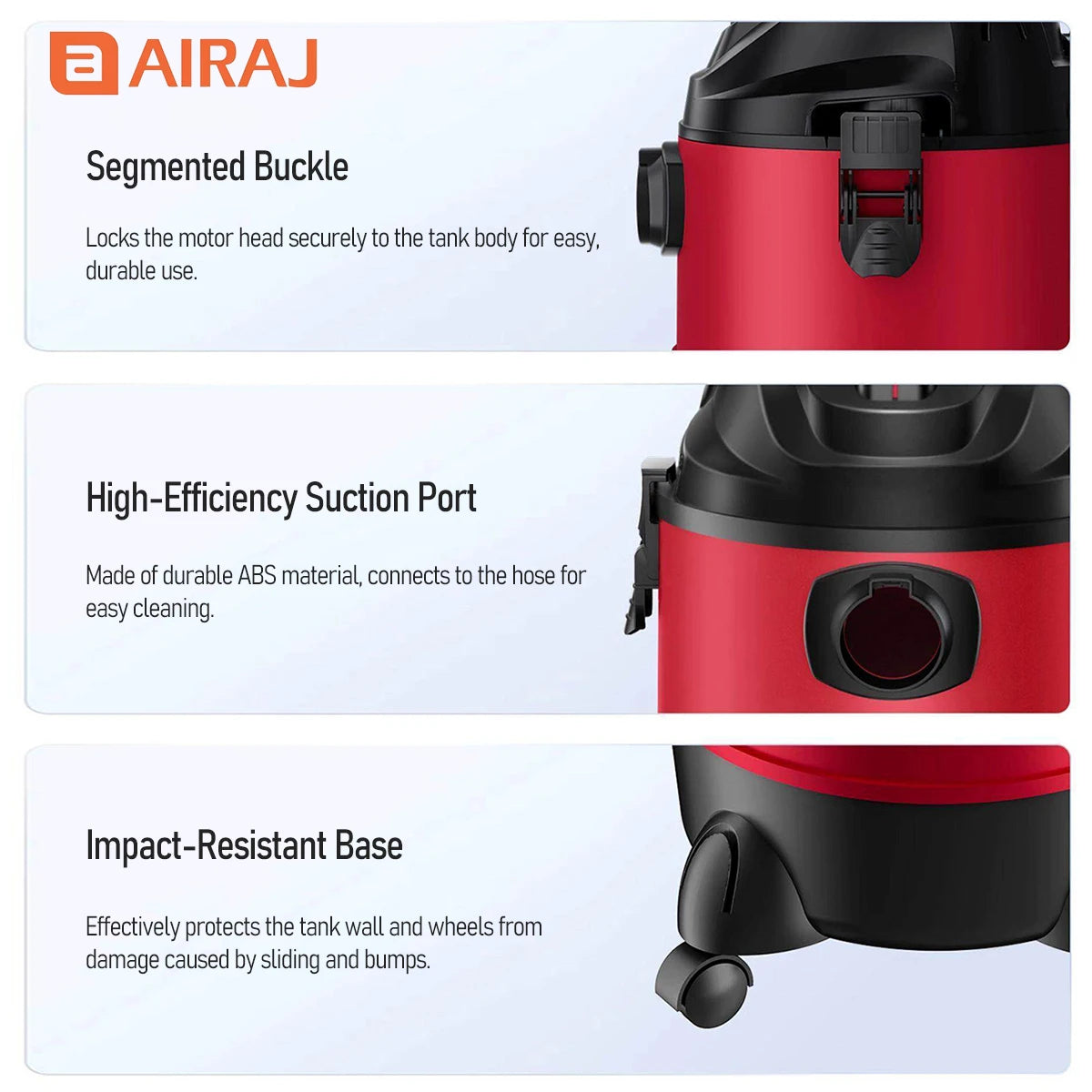 Airaj Powerful Dry And Wet Vacuum Cleaner For Home Cleaning