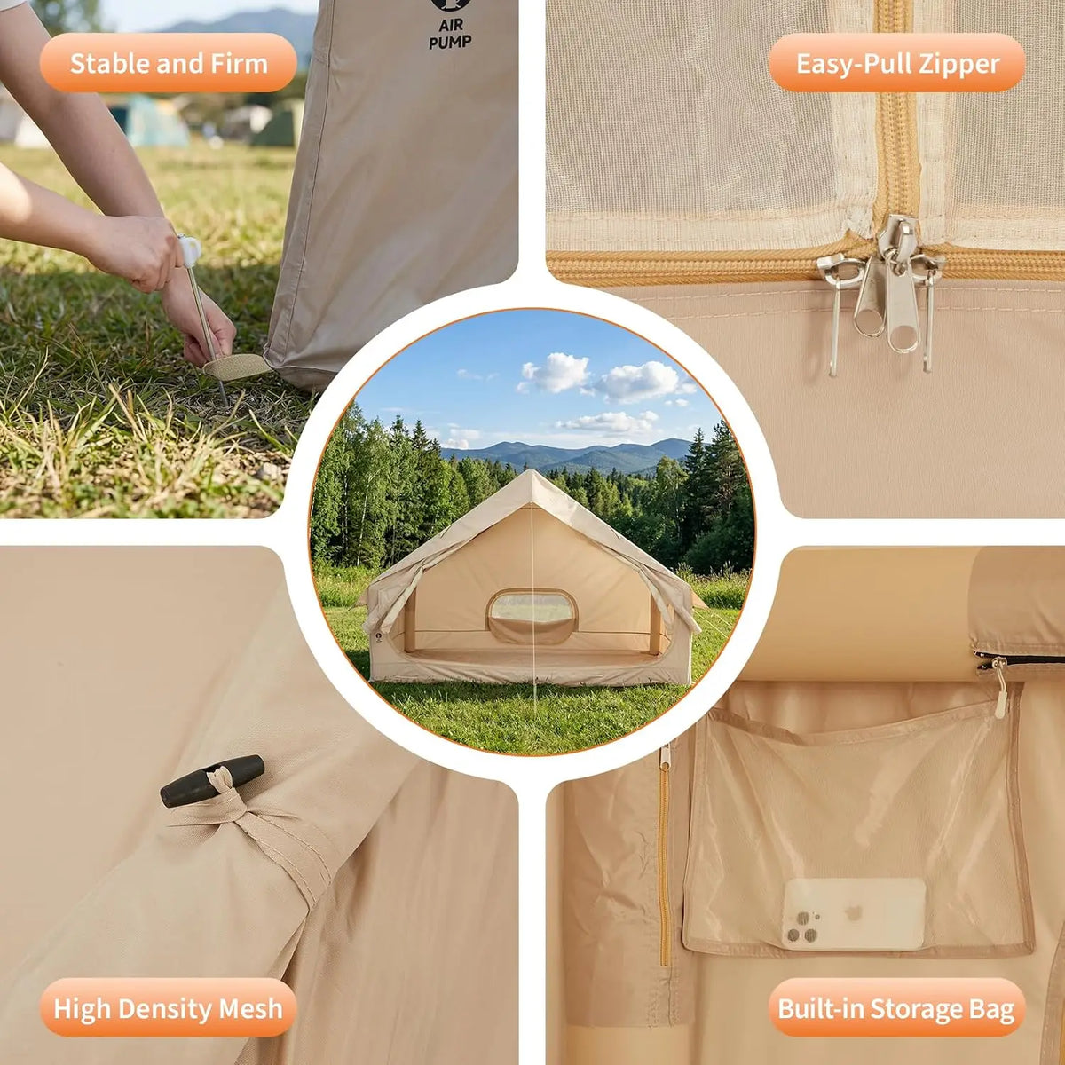 TACLEEKII Portable Inflatable Camping Tent with Skylight