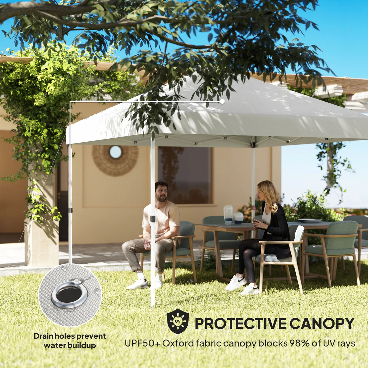 Outsunny Portable Pop Up Canopy Gazebo With Sidewalls