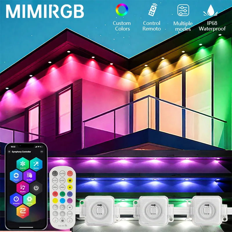 MIMIRGB Permanent Outdoor LED Eaves Lights With Smart App Control