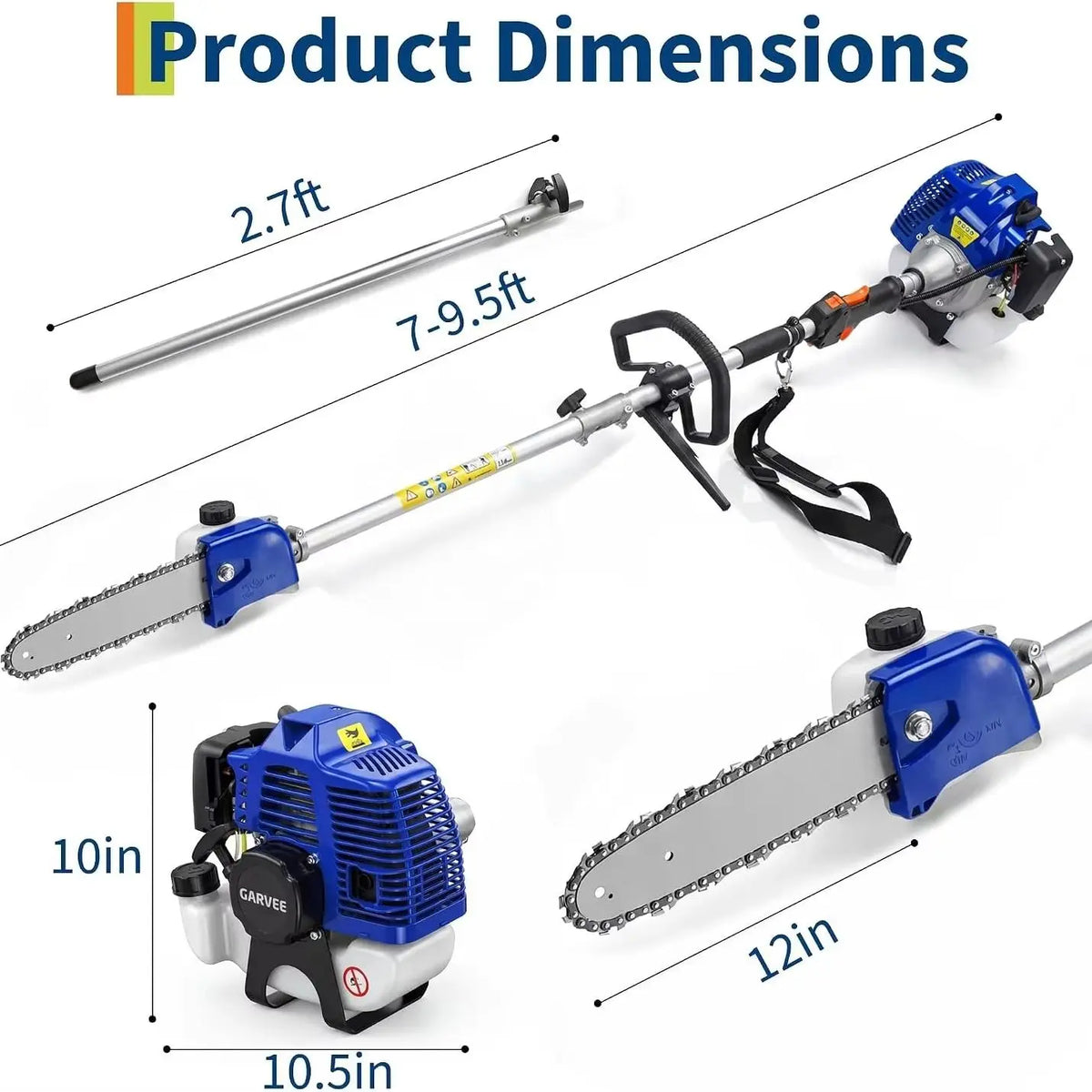 Heavy Duty Gas Powered 52CC Pole Chain Saw Trimmer