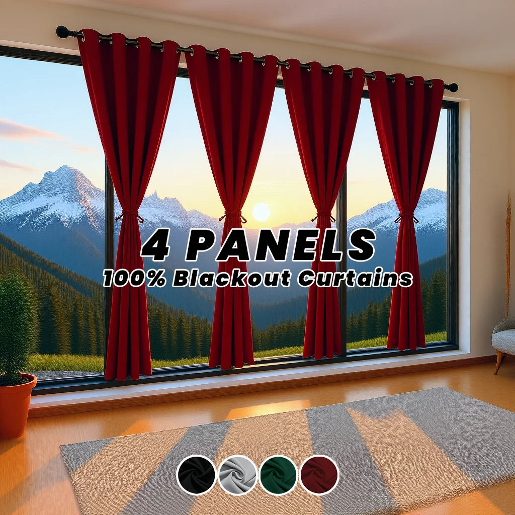 Thermal Blackout Curtains Noise Reducing Privacy Drapes For Home Decor