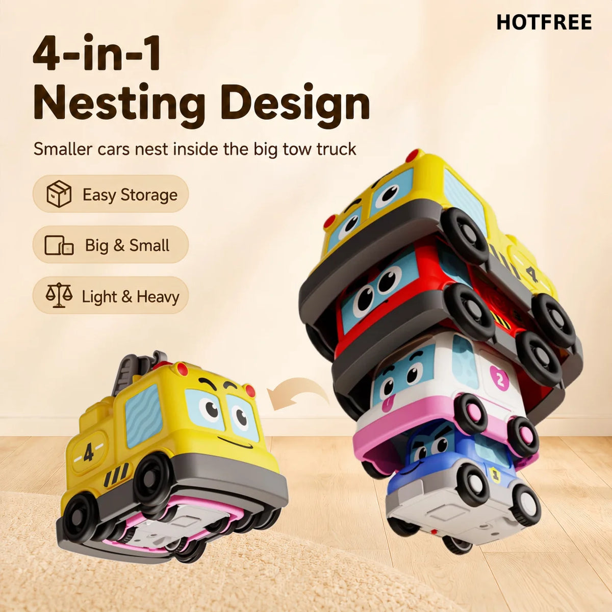 Hotfree Magnetic Toddler Toy Cars Set For STEM Education