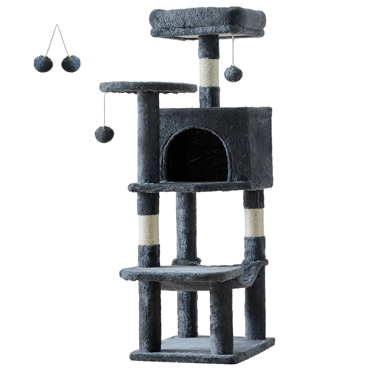 JHK Four Tier Sisal Cat Tree With Sturdy Climbing Tower