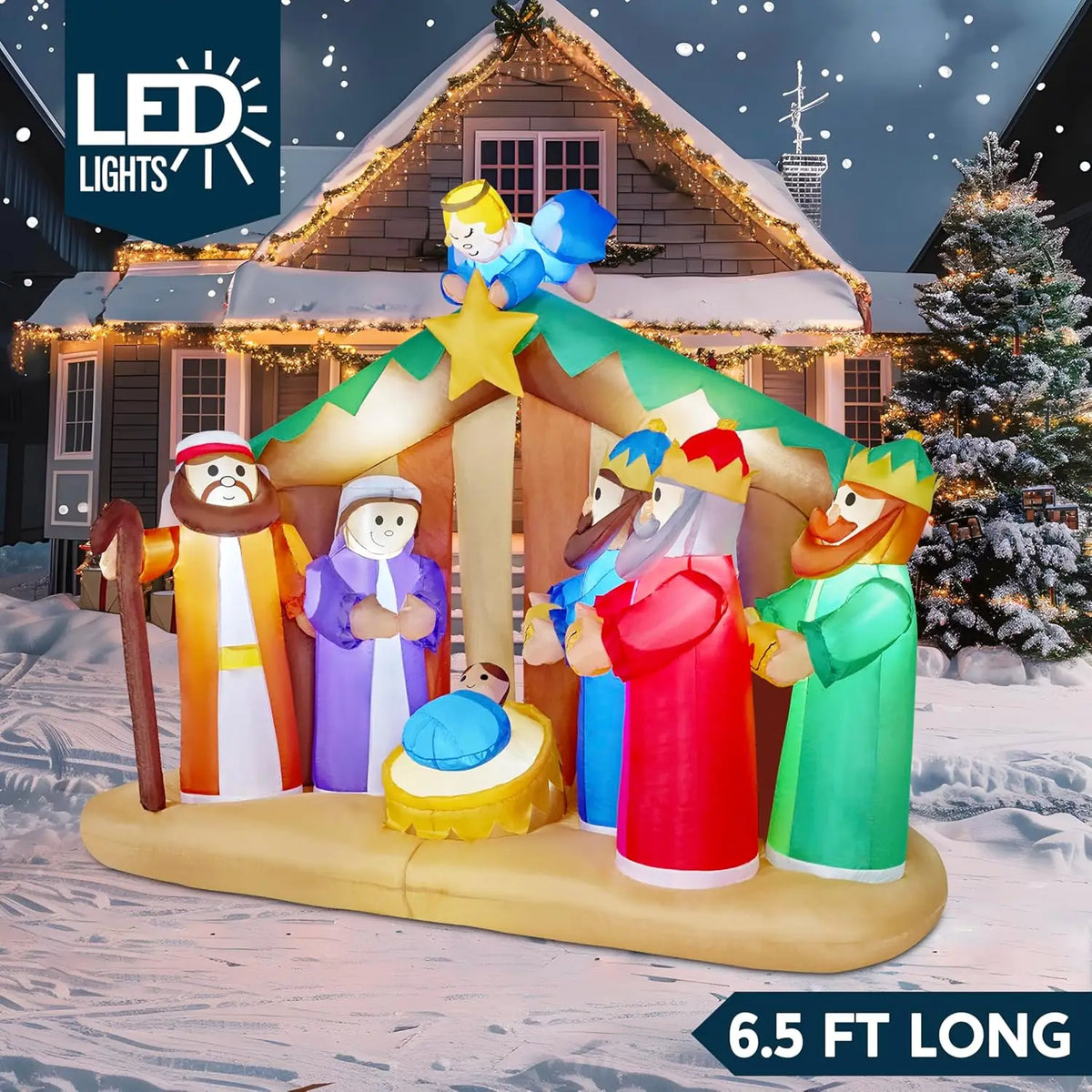 Joyfy Illuminated Christmas Nativity Scene Inflatable Decoration