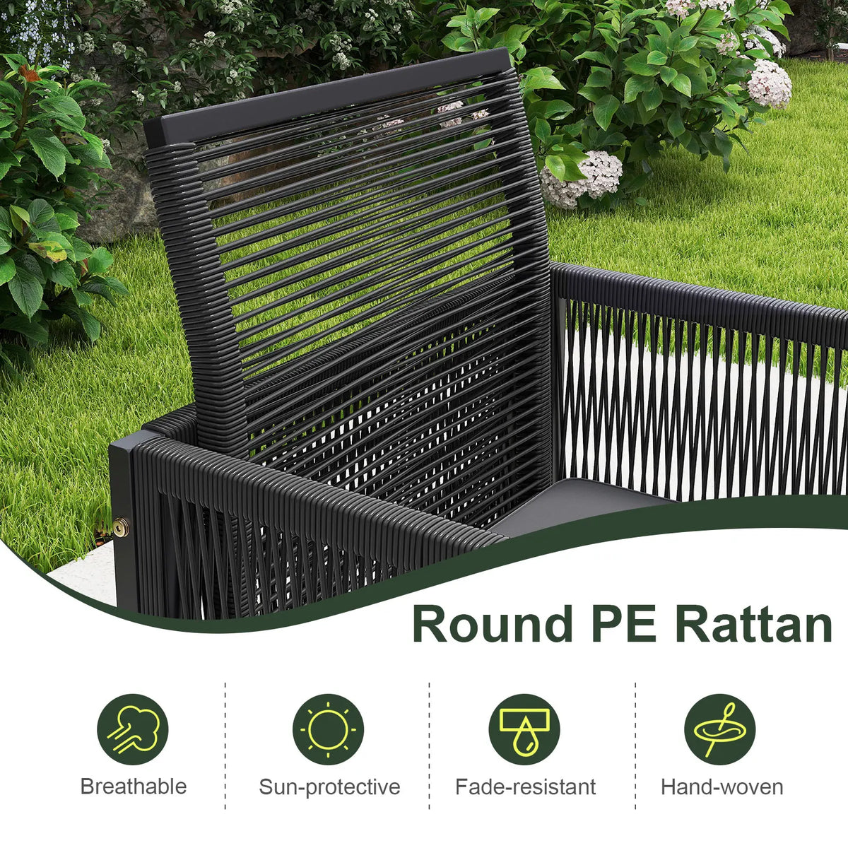 Lifezeal Outdoor Dining Set With Glass Table And Rattan Seating