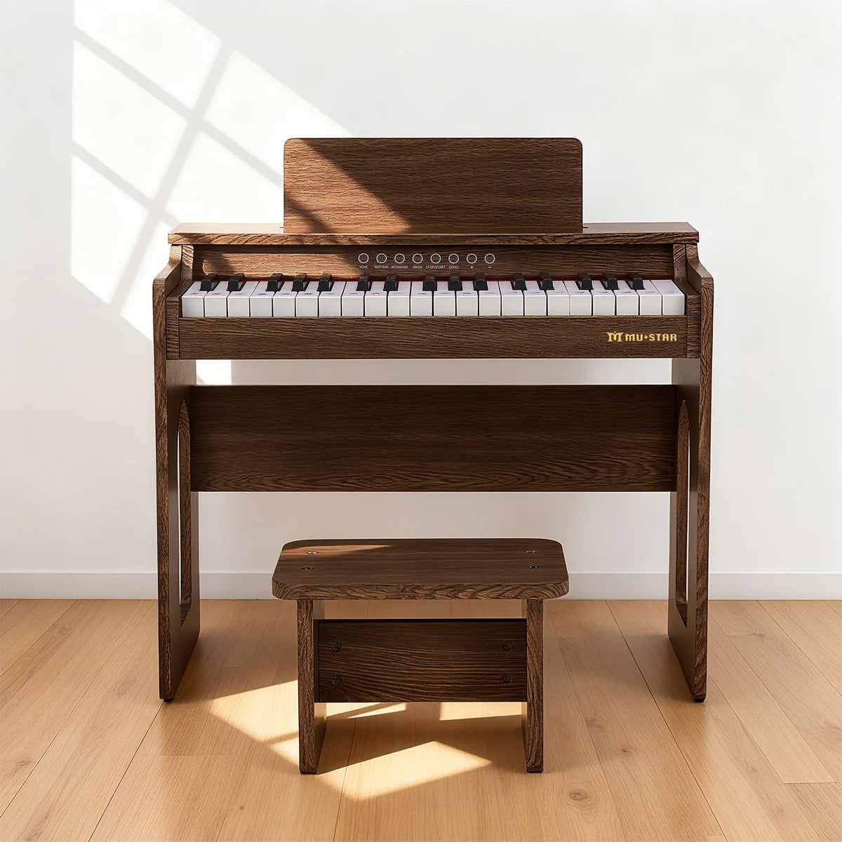 Mustar Wooden Digital Piano With Bench And Music Book