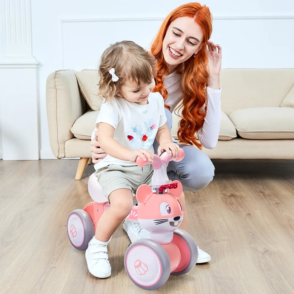 LLParty Baby Balance Bike Mouse Ride On Toy for Kids