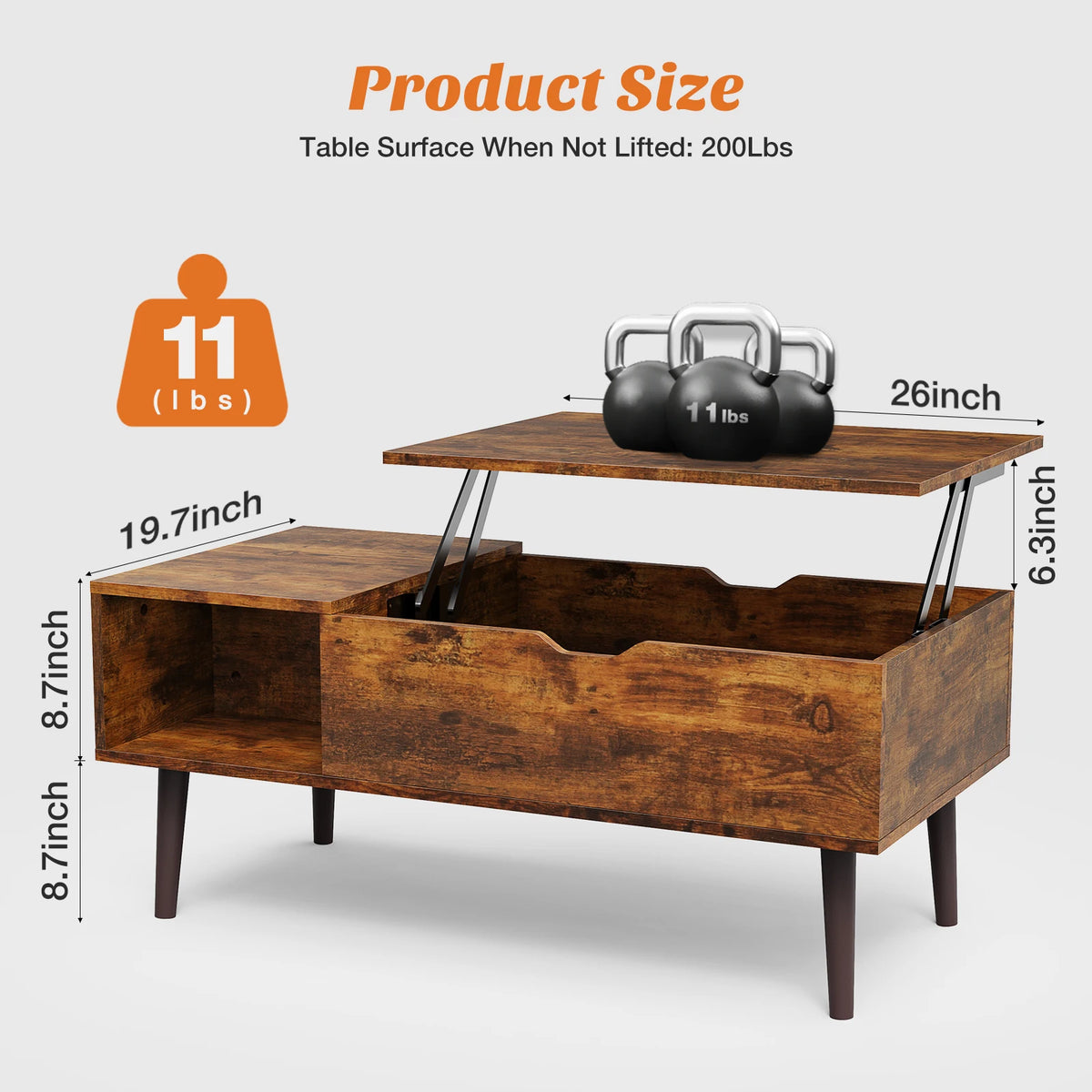 MCQ 39.37"x19.7" Wood Living Room Lift Top Coffee Tables Adjustable Storage Shelf Easy Lift Or Lower For Tea Dining Tables
