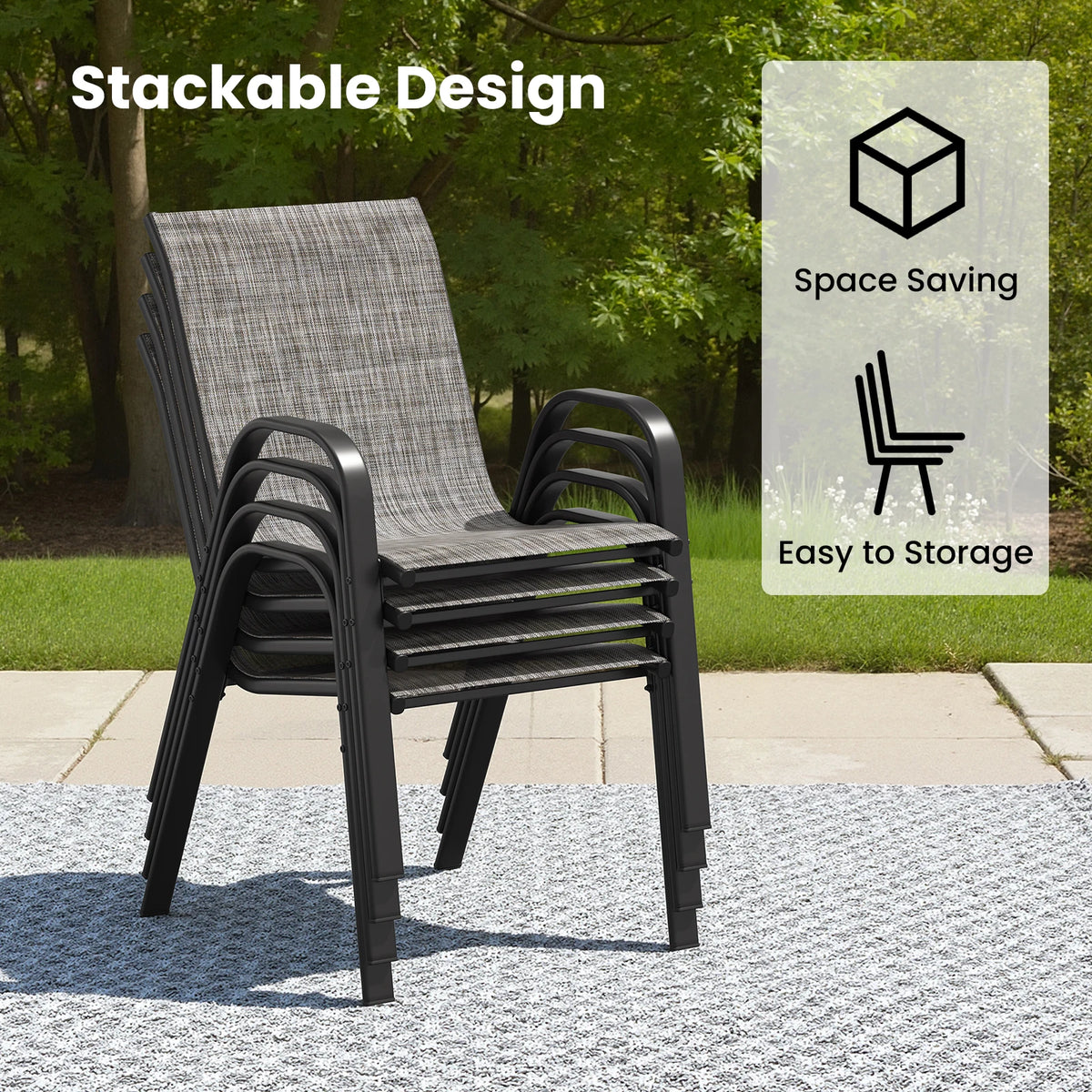Professional Metal Outdoor Dining Set With Six Chairs For Patio