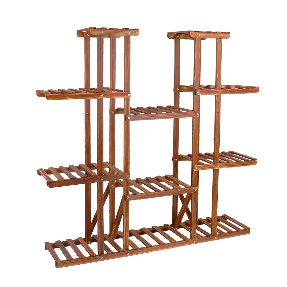 Wisfor Wood Tiered Plant Stand For Indoor And Outdoor Decor