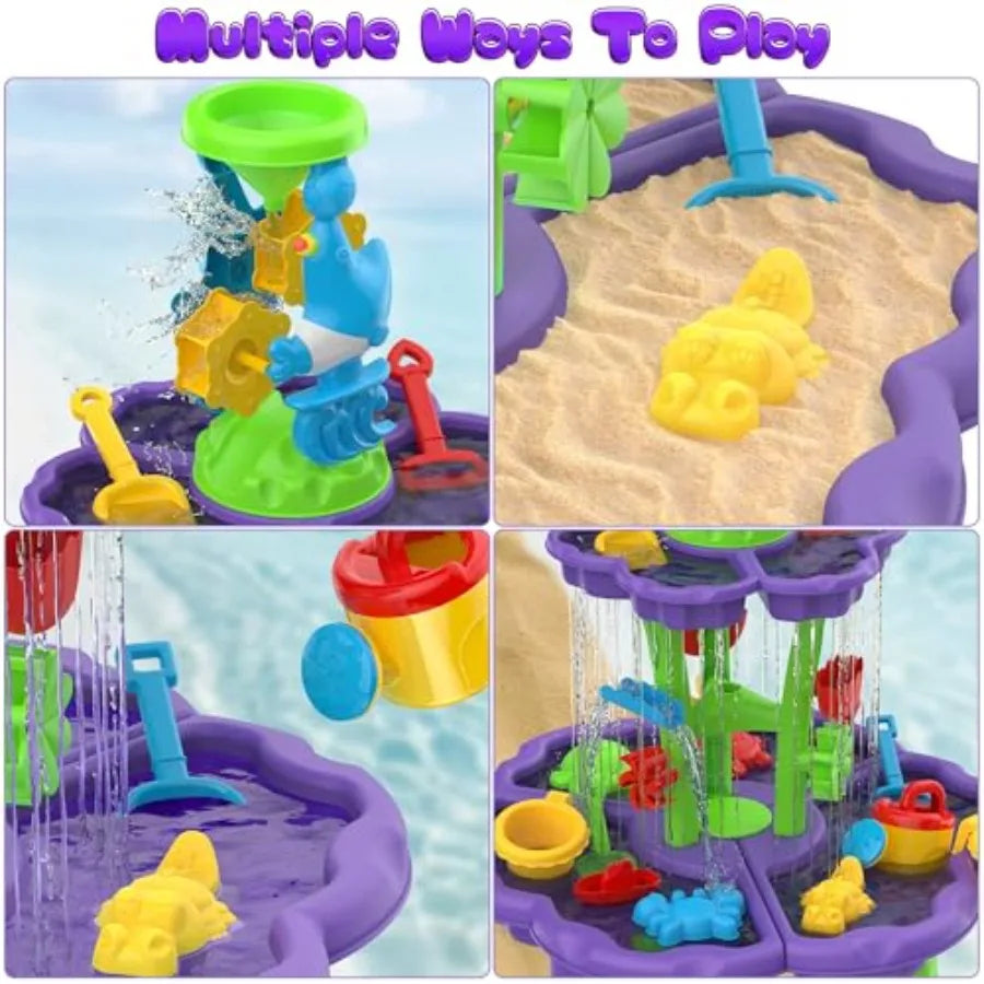 Two Tier Outdoor Plastic Sand Water Play Table For Children