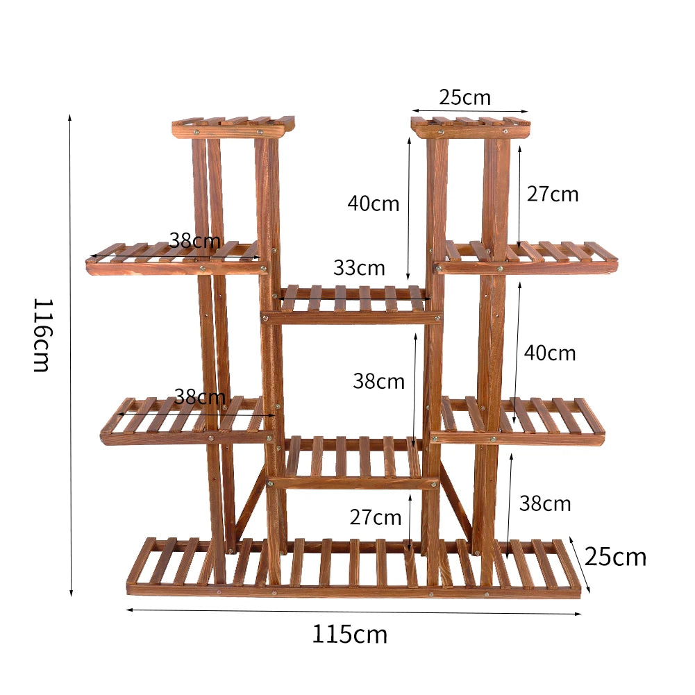 Wisfor Wood Tiered Plant Stand For Indoor And Outdoor Decor