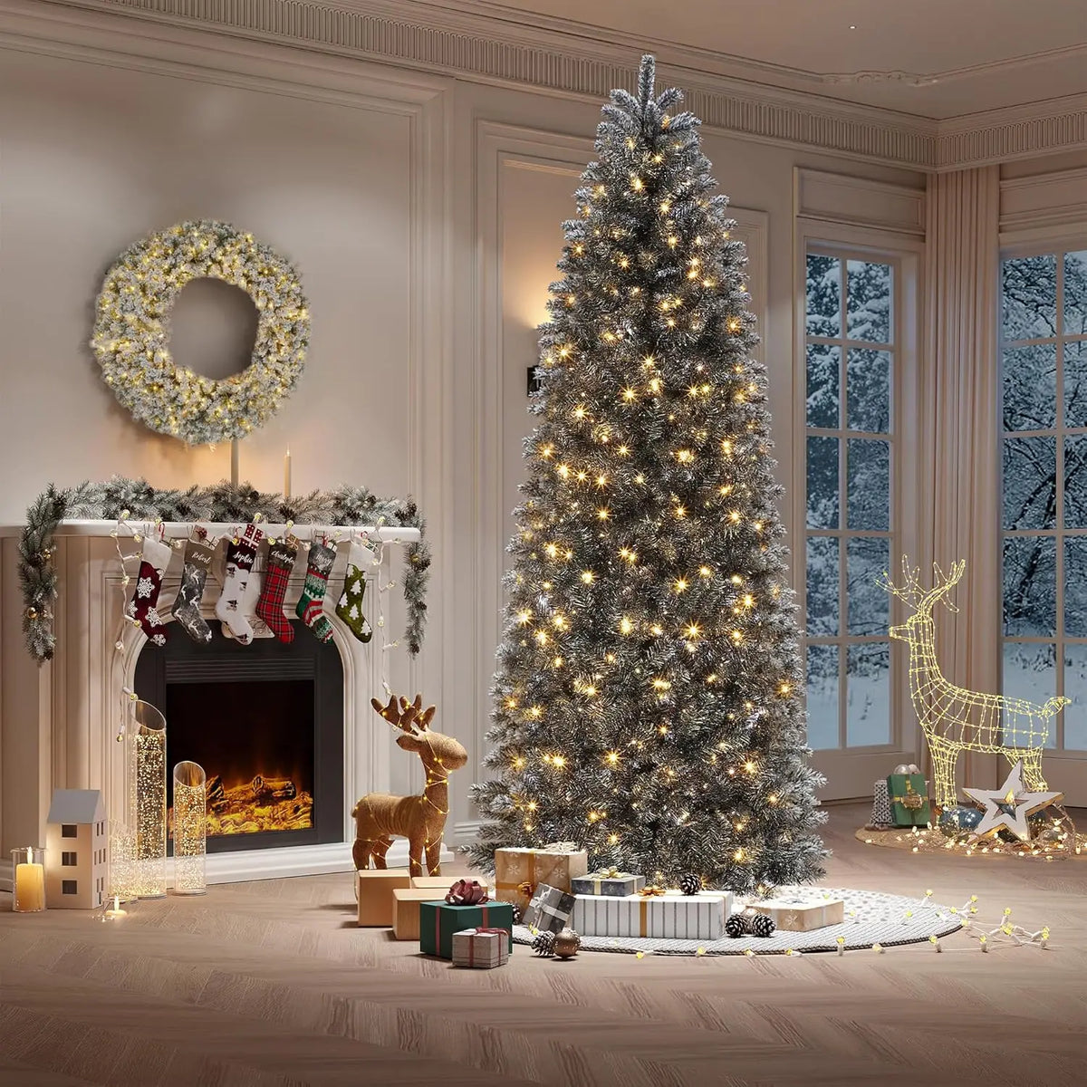 HiMISS Artificial Halloween Christmas Tree With Realistic Branch Tips