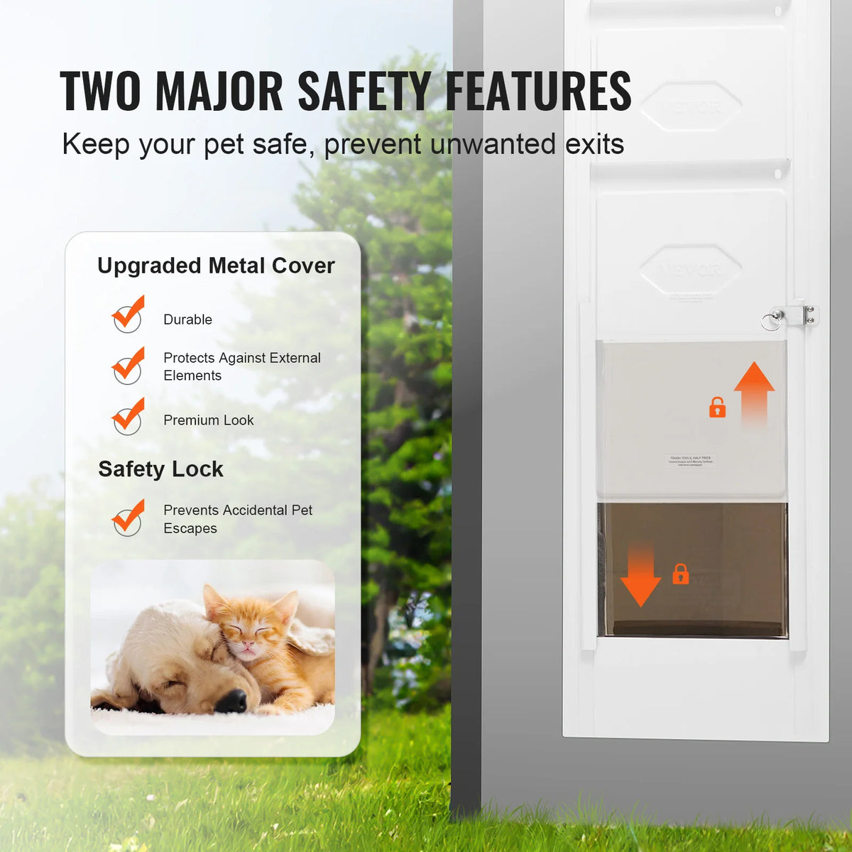 Adjustable Aluminum Pet Door Insert For Sliding Glass Doors