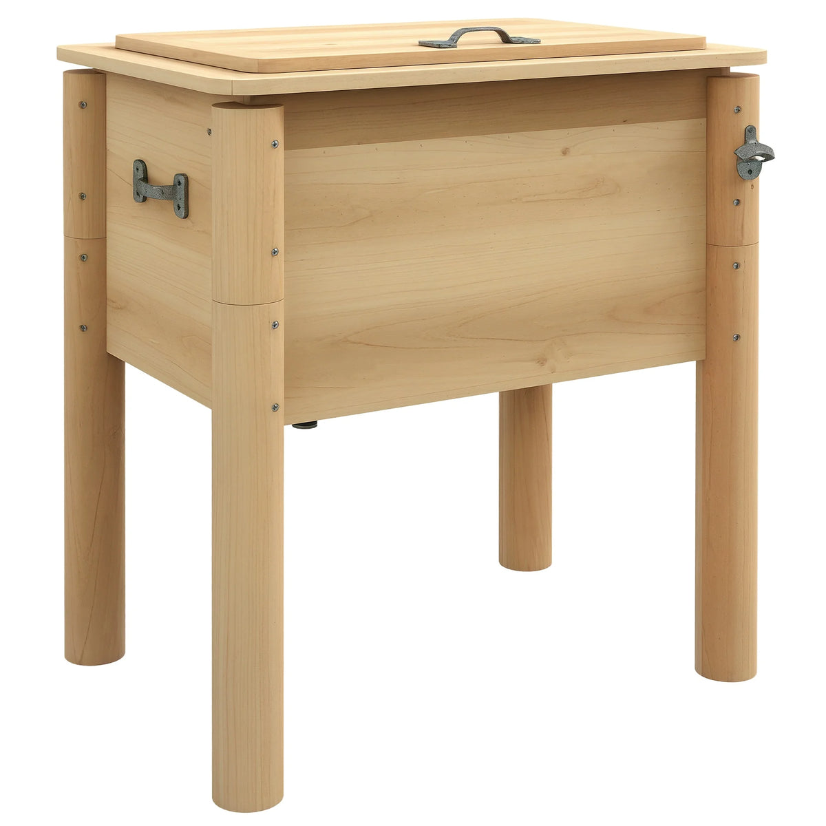 Wooden Patio Cooler 54Qt. Outdoor Beverage Cooler, Natural