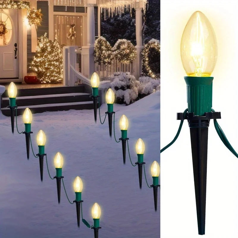 Joyfy C9 Christmas Pathway Lights Outdoor Holiday Walkway Decor