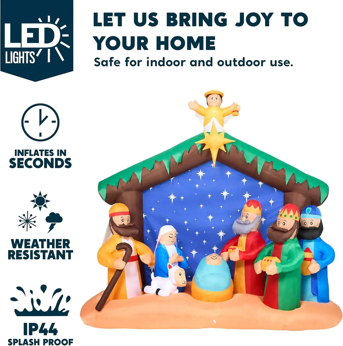 Joyfy Illuminated Christmas Nativity Scene Inflatable Decoration
