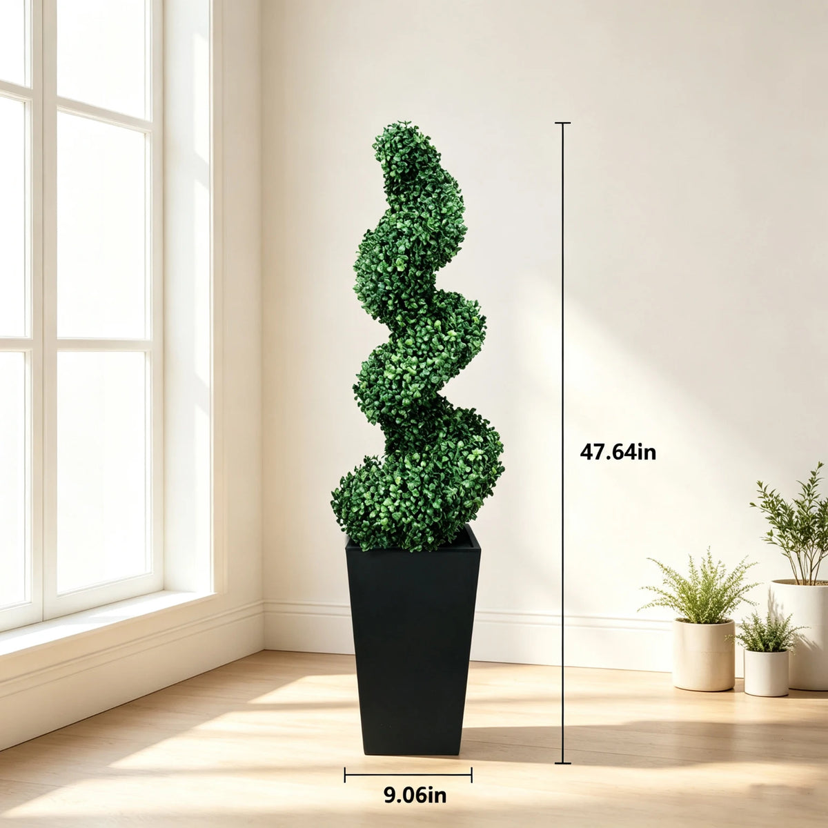 Olitree Artificial Spiral Boxwood Topiary Trees With Decorative Planter