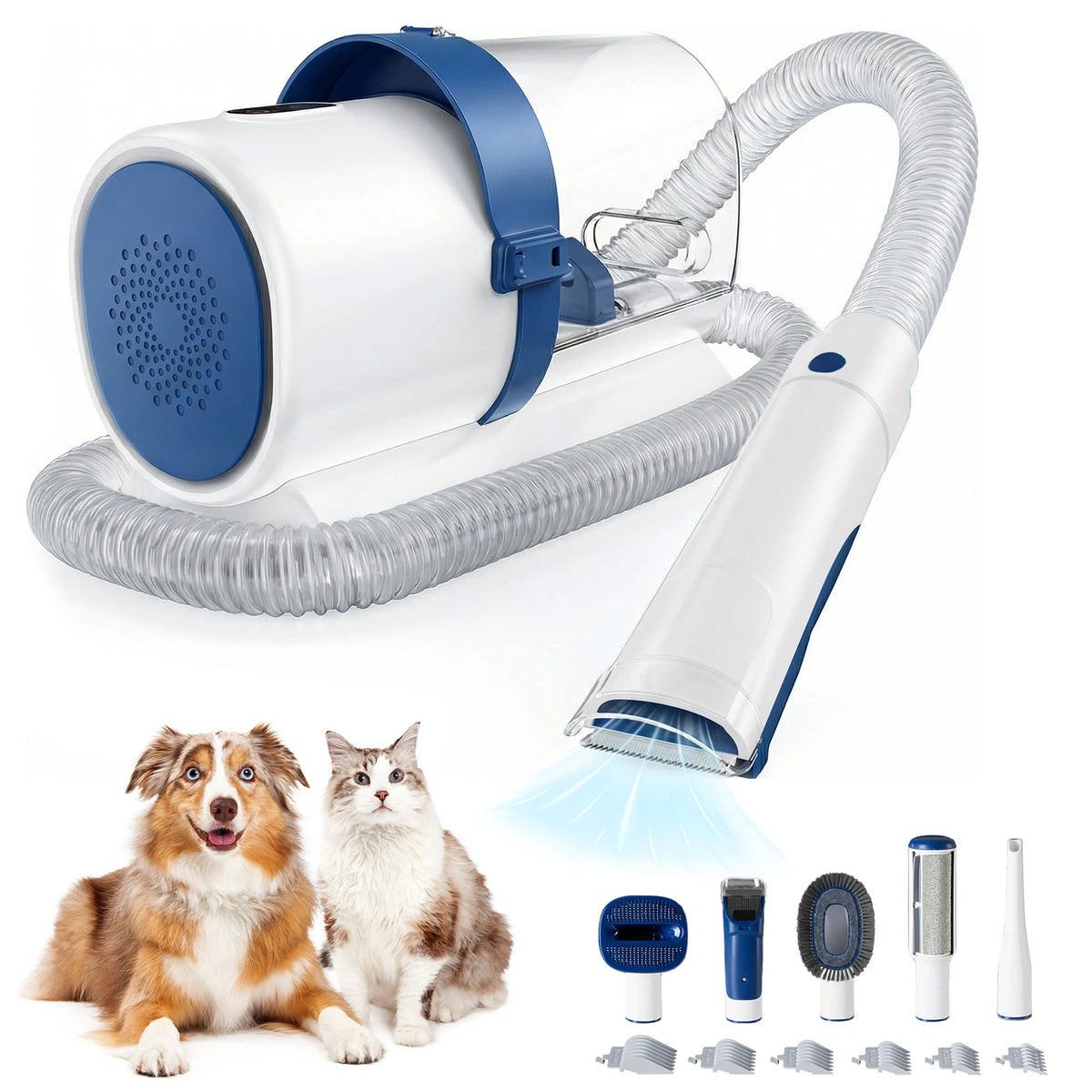 Professional Cordless Pet Grooming Vacuum Kit Low Noise Dog Clippers