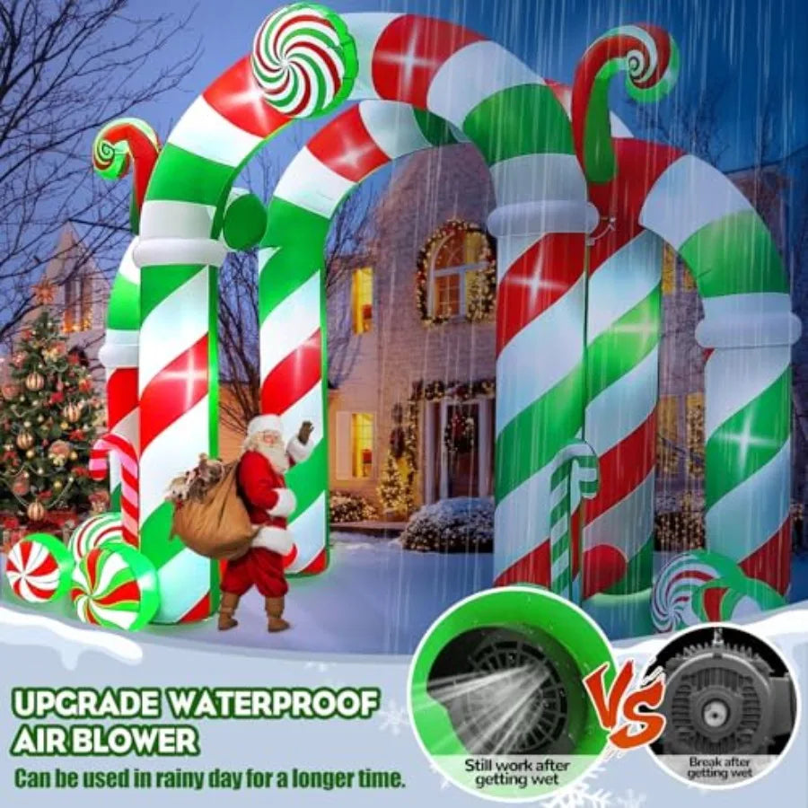 Gigantic Christmas Archway Inflatable With Candy Cane Stripes