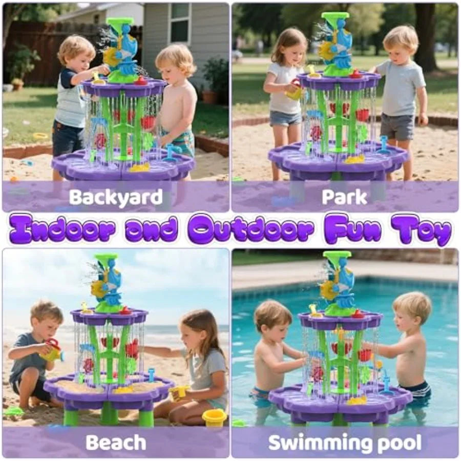 Two Tier Outdoor Plastic Sand Water Play Table For Children