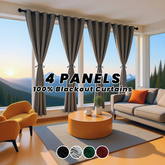 Thermal Blackout Curtains Noise Reducing Privacy Drapes For Home Decor
