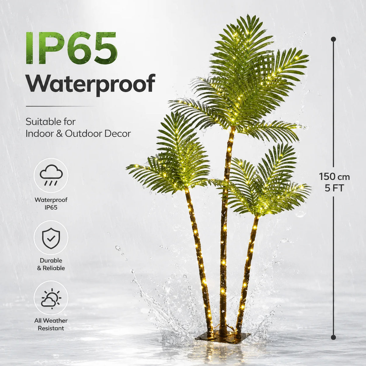 Artificial Palm Tree With LED Lights And Multiple Lighting Modes