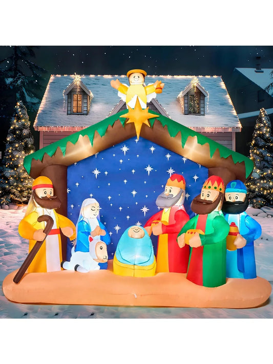 Joyfy Illuminated Christmas Nativity Scene Inflatable Decoration