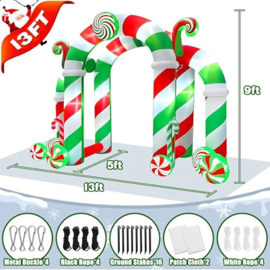 Gigantic Christmas Archway Inflatable With Candy Cane Stripes