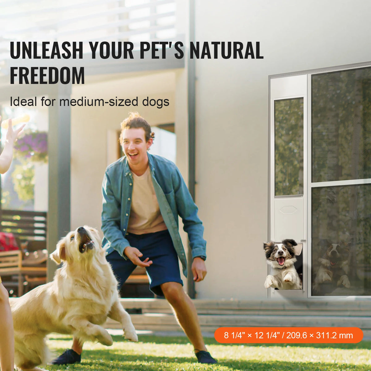 Adjustable Aluminum Pet Door Insert For Sliding Glass Doors