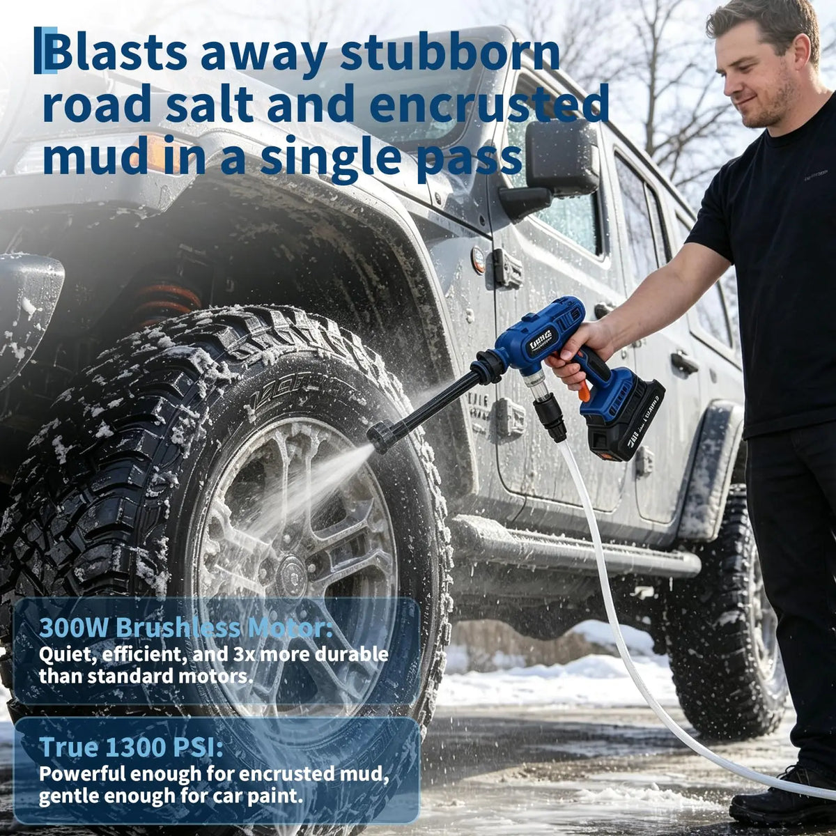 HiMISS 1100 PSI Cordless Pressure Washer 21V Portable Power Cleaner